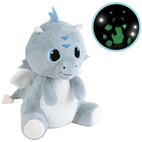 Peluche lumineuse - JEMINI - LIMINOU LEON LE DRAGON - Hauteur 21 cm - Bleu et blanc BLEU 3 - vertbaudet enfant 