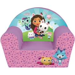 -Fauteuil club enfant GABBY ET LA MAISON MAGIQUE - Fun House - Rose - L.52 x P.33 x H.42 cm