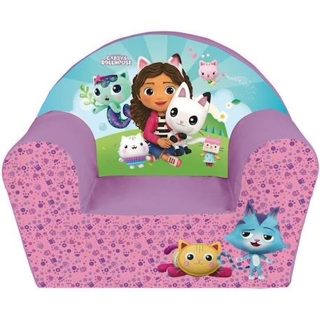 Fauteuil club enfant GABBY ET LA MAISON MAGIQUE - Fun House - Rose - L.52 x P.33 x H.42 cm ROSE 1 - vertbaudet enfant 