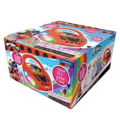 Lecteur CD Bluetooth lumineux Miraculous - LEXIBOOK - MIRACULOUS - CD/CD-R/CD-RW - Bluetooth 5.0 - Enfant ROUGE 5 - vertbaudet enfant 