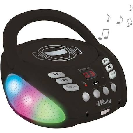 Lecteur CD Bluetooth LEXIBOOK iParty avec Effets Lumineux et USB - Pour Enfant - Noir NOIR 1 - vertbaudet enfant 