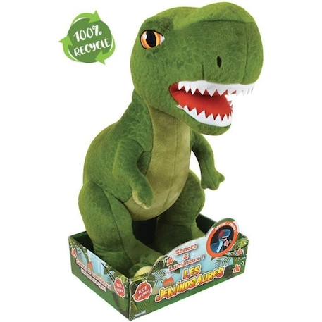 Jemini les jeminosaures peluche dinosaure sonore et lumineuse tyrannosaur trex +/- 32cm VERT 2 - vertbaudet enfant 