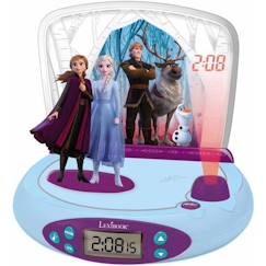 Jouet-Jeux éducatifs-Réveil Projecteur Reine des Neiges avec Anna et Elsa en 3D et sons magiques