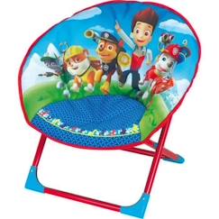 -Siège lune pliable pour enfant - FUN HOUSE - Pat Patrouille - Bleu et rouge - Dimensions L 52 x P 45 x H 48 cm