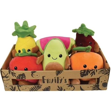 JEMINI Fruity 's cagette de 6 peluches toutes douces fruits et légumes +/- 17 cm MARRON 2 - vertbaudet enfant 