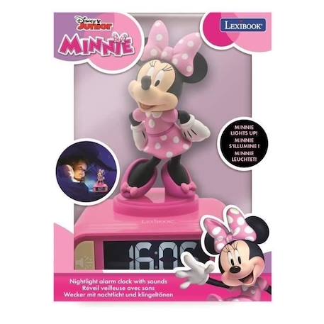 Réveil digital avec veilleuse lumineuse Minnie en 3D et effets sonores ROSE 3 - vertbaudet enfant 