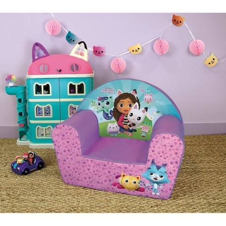 Fauteuil club enfant GABBY ET LA MAISON MAGIQUE - Fun House - Rose - L.52 x P.33 x H.42 cm ROSE 2 - vertbaudet enfant 