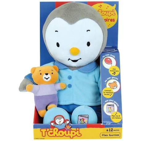 Peluche T'CHOUPI Raconte moi une histoire - JEMINI - ± 30 cm - Bleu - Enfant - Mixte BLEU 2 - vertbaudet enfant 