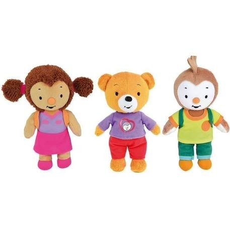 T'CHOUPI Lot de 3 peluches Lalou, Pilou et T'choupi +/- 19 cm VIOLET 1 - vertbaudet enfant 