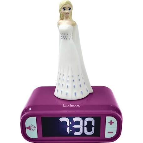 Réveil avec Veilleuse en 3D design Reine des Neiges Elsa et effets sonores VIOLET 1 - vertbaudet enfant 