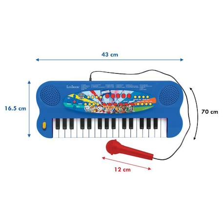 PAT' PATROUILLE - Clavier Électronique Musical avec Micro (32 touches) - LEXIBOOK BLEU 2 - vertbaudet enfant 