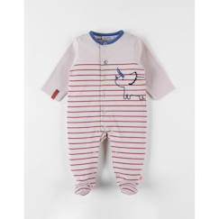 Pyjama 1 pièce rhinocéros en jersey beige/brique  - vertbaudet enfant