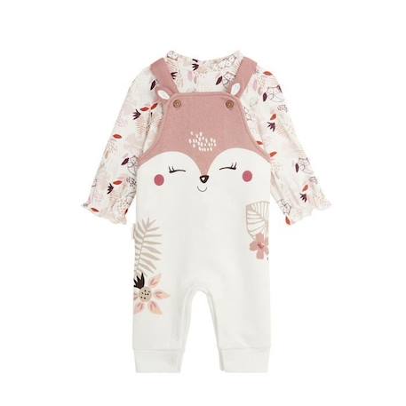 Ensemble salopette bébé en molleton et t-shirt Machu Picchu ROSE 1 - vertbaudet enfant 