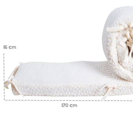 ROBA Nid de Bébé Seashells Oyster 170 cm - Coton Bio- Tour de Lit Certifié Oeko-Tex & OCS - Motif Pois à Aspect Relief - Écru BLANC 5 - vertbaudet enfant 