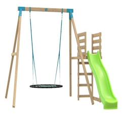 Jouet-Aire De Jeux En Bois Avec Balançoire Nid D'Oiseau Géant, Toboggan Et Kit D'Ancrage - Tp Toys - Station Alysse