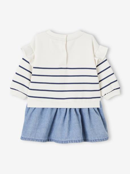 Robe bi-matière rayée bébé fille stone 2 - vertbaudet enfant 