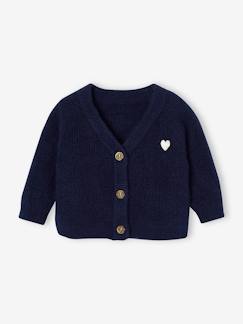 -Gilet bébé en côtes perlées