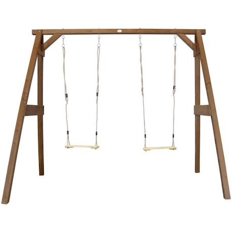 AXI Portique en Bois FSC - 2 Balançoires Enfant en Marron | Balançoire pour Enfants pour l’extérieur / le jardin 2 agrès MARRON 1 - vertbaudet enfant 