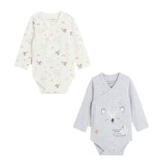 -Lot de 2 bodies bébé manches longues ouverture croisée Nuage