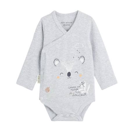 Lot de 2 bodies bébé manches longues ouverture croisée Nuage GRIS 2 - vertbaudet enfant 