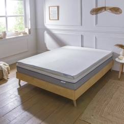 Chambre et rangement-BLEU CALIN Surmatelas 90x190cm L'Accueillant Mémoire de forme 5cm - Dehoussable - Tissu Respirant 3D mesh et bambou