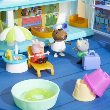 Figurine Le bateau de croisière de Peppa, coffret de jeu à étages avec 17 pièces, jouets préscolaires Peppa Pig, dès 3 ans ROSE 6 - vertbaudet enfant 