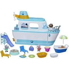 -Figurine Le bateau de croisière de Peppa, coffret de jeu à étages avec 17 pièces, jouets préscolaires Peppa Pig, dès 3 ans