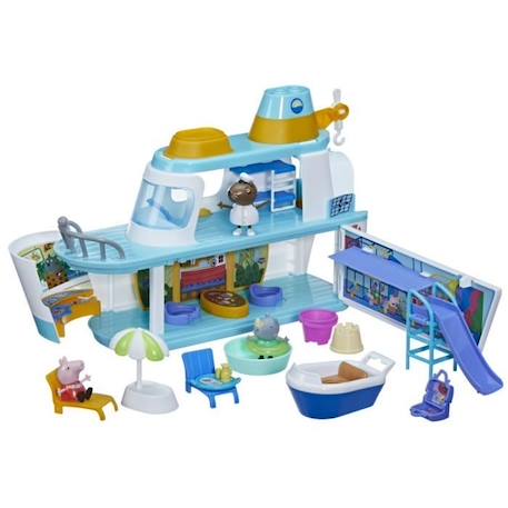 Figurine Le bateau de croisière de Peppa, coffret de jeu à étages avec 17 pièces, jouets préscolaires Peppa Pig, dès 3 ans ROSE 3 - vertbaudet enfant 