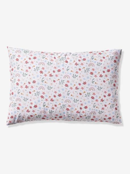 Parure housse de couette + taie d'oreiller essentiels RAINBOW FLOWERS avec coton recyclé blanc imprimé 4 - vertbaudet enfant 