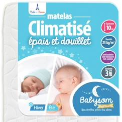 Chambre et rangement-Literie-Matelas Bébé Climatisé - BABYSOM - 60x120 cm - Réversible - Anti-acarien - Épaisseur 10 cm