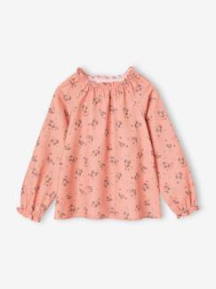 -Blouse à fleurs en velours milleraies fille