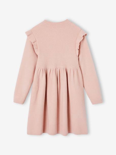 Robe à volants en tricot fille bleu nuit+rose poudré 7 - vertbaudet enfant 