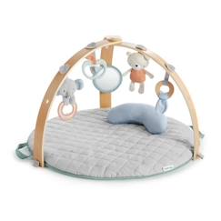 Jouet-Premier âge-Tapis d'éveil et portiques-INGENUITY Tapis d'éveil et d'activités Cozy Spot Loamy™, réversible, arche de jeux en bois, ultra doux, dès la naissance