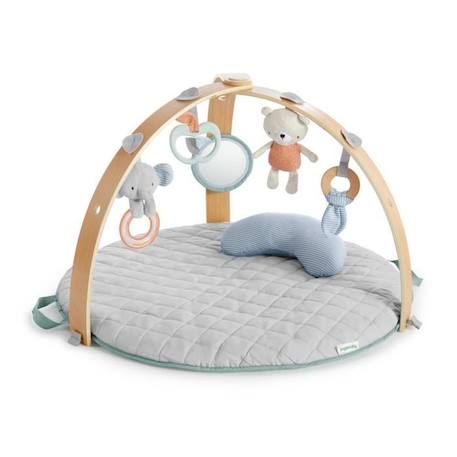 INGENUITY Tapis d'éveil et d'activités Cozy Spot Loamy™, réversible, arche de jeux en bois, ultra doux, dès la naissance BLEU 1 - vertbaudet enfant 