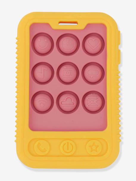 Jouet de dentition téléphone Popper - NUBY bleu+rose nude 4 - vertbaudet enfant 