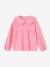 Blouse en gaze col Claudine fantaisie fille bleu grisé+vieux rose 4 - vertbaudet enfant 