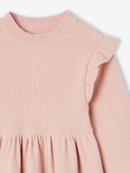 Robe à volants en tricot fille bleu nuit+rose poudré 8 - vertbaudet enfant 