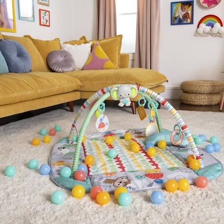 BRIGHT STARTS Tapis d'éveil maxi Monde Tropical, 5 modes de jeu - 40 balles - 7 jouets détachables GRIS 6 - vertbaudet enfant 