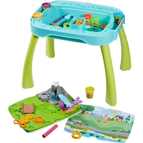 Table de création Play-Doh réversible pour enfants avec 15 accessoires et 6 pots de pâte à modeler, Play-Doh Starters JAUNE 2 - vertbaudet enfant 