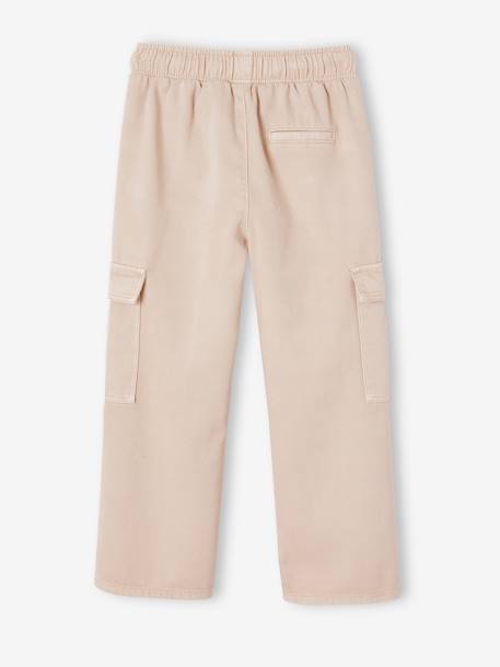 Pantalon cargo fille facile à enfiler gris perle+mauve 2 - vertbaudet enfant 