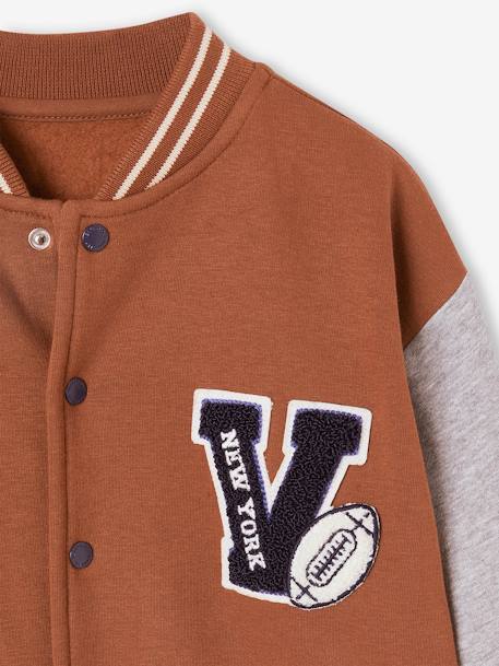 Sweat style teddy en molleton garçon badge en bouclettes. marine+noisette+rouge+vert sapin 8 - vertbaudet enfant 