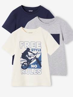 Garçon-T-shirt, polo, sous-pull-Lot 3 tee-shirts manches courtes garçon