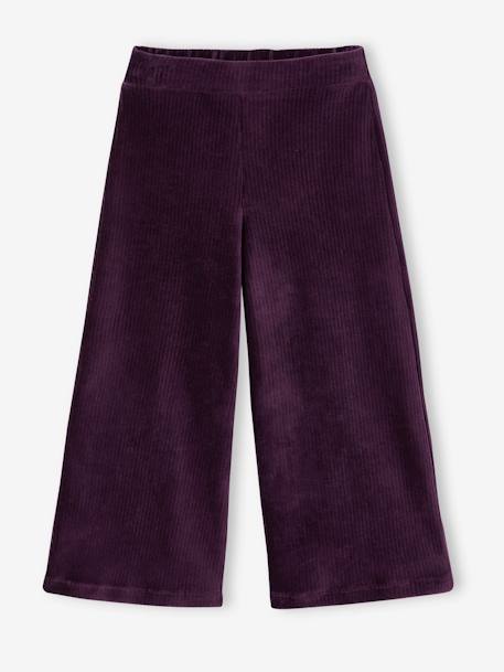 Pantalon large en velours fille marron+prune 11 - vertbaudet enfant 