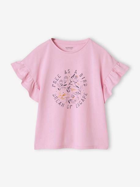 T-shirt manches courtes à volants fille mauve 1 - vertbaudet enfant 