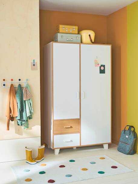 Armoire 2 portes + 2 tiroirs LIGNE HOPLA blanc 3 - vertbaudet enfant 