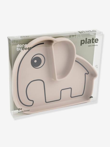 Assiette DONE BY DEER Stick&Stay Elephant en silicone BLEU+ROSE+sable 15 - vertbaudet enfant 