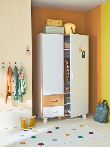 Armoire 2 portes + 2 tiroirs LIGNE HOPLA blanc 4 - vertbaudet enfant 