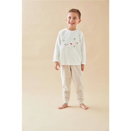 Pyjama 2 pièces renne en velours chiné ecru BEIGE 3 - vertbaudet enfant 