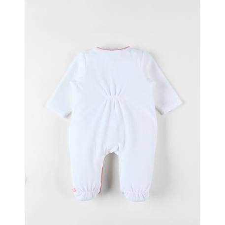 Pyjama 1 pièce girafe en velours écru/rose clair BEIGE 2 - vertbaudet enfant 