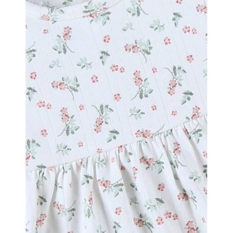 Robe imprimé fleuri en jersey pointelle BLANC 3 - vertbaudet enfant 